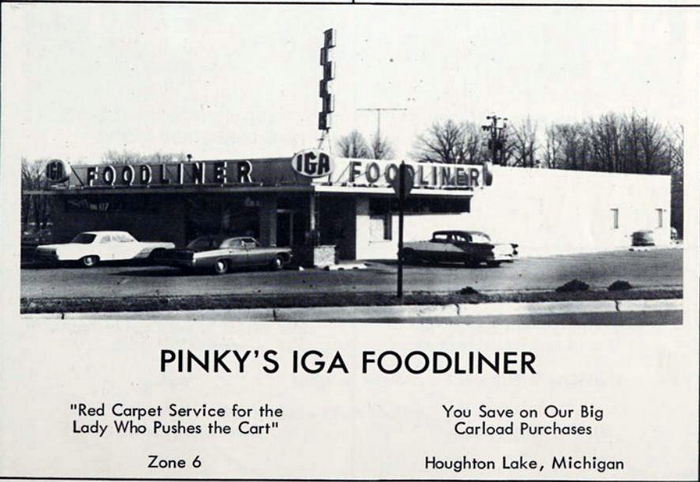 Pinkys Foodliner - Houghton Lake High School - Bobcat Yearbook Class Of 1966 (newer photo)